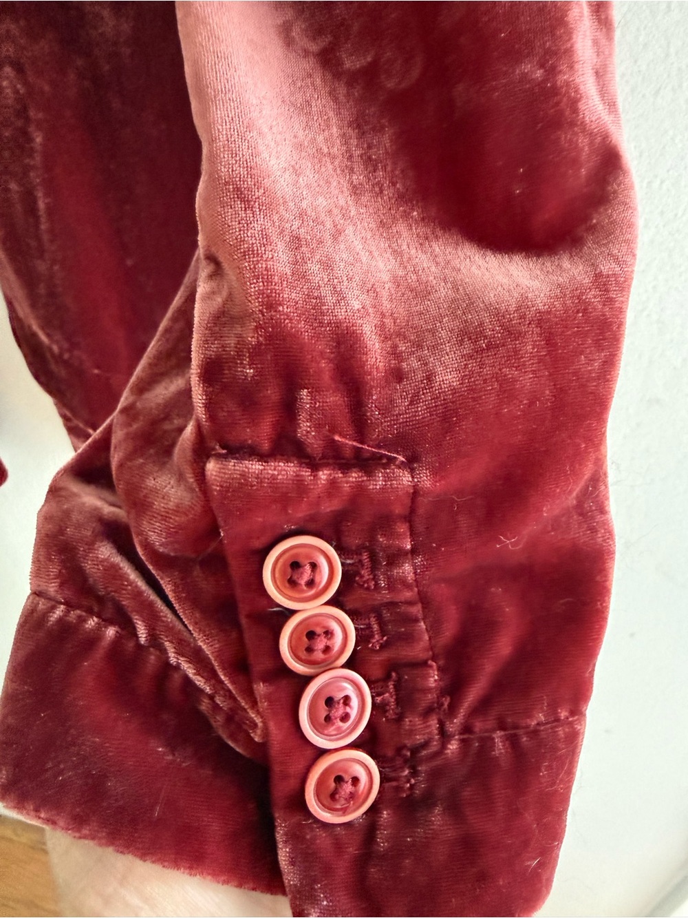 Anthropologie Velvet Criss-Cross Blazer Jacket in Wine L - Picture 8 of 13